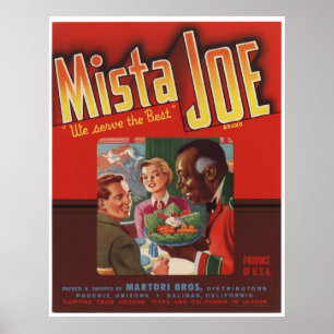 Poster Vintage Vieux Mista Joe Fruit Crate Étiquettes