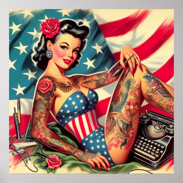 Poster Vintage Vieux Tatouage (Devant)