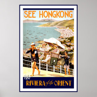 Poster Vintage Voir Hongkong La Riviera De L'Orient