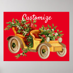 Poster Vintage Voiture de Noël Mistletoe Thunder_Cove