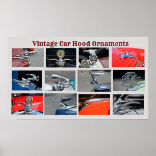 Poster Vintage Voiture Hood Ornements