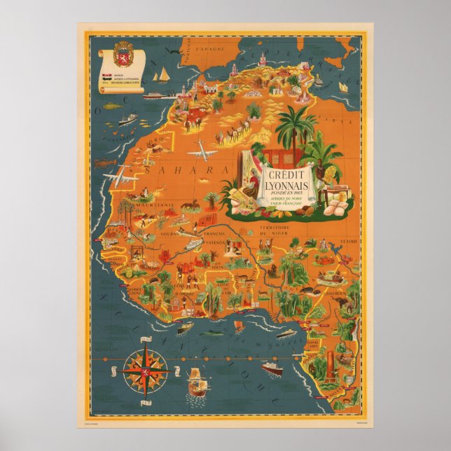 Poster Vintage voyage Afrique française (Devant)