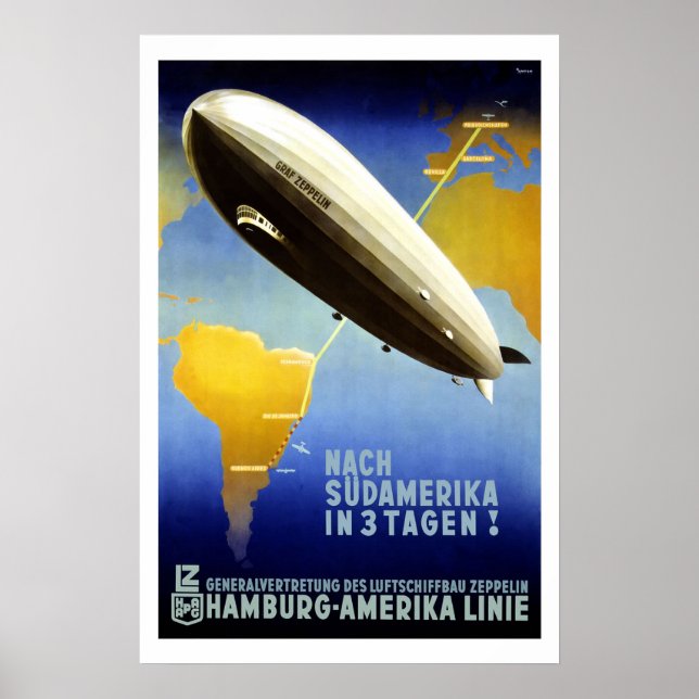 Poster Vintage voyage allemand (Devant)