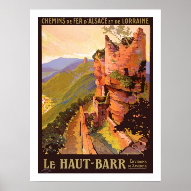 Poster Vintage voyage Alsace France (Devant)