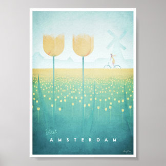 Poster Vintage voyage Amsterdam