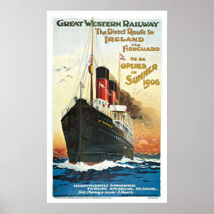 Poster Vintage voyage anglais Passenger Ship