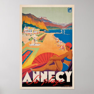 Poster Vintage voyage Annecy France