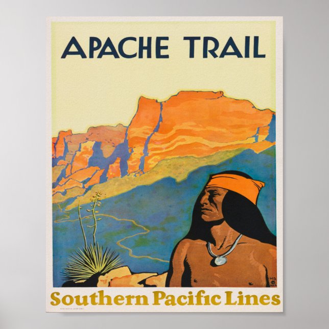 Poster Vintage voyage Apache Trail (Devant)