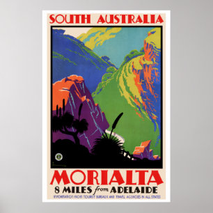 Poster Vintage voyage Australie Morialta