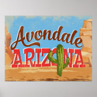 Poster Vintage voyage Avondale Arizona