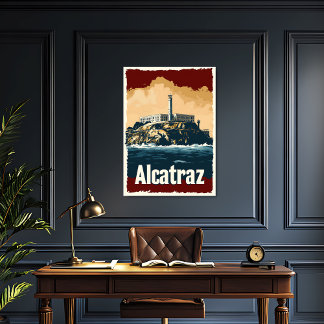Poster Vintage voyage Bold Alcatraz