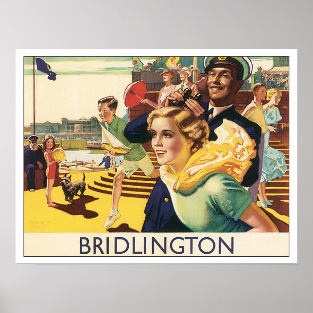 Poster Vintage voyage Bridlington Angleterre (Devant)