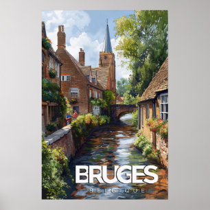 Poster Vintage voyage Bruges
