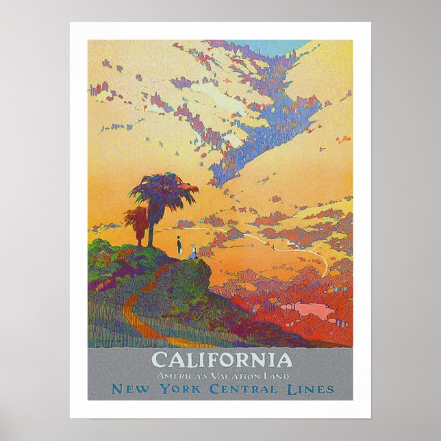 Poster Vintage voyage californien (Devant)
