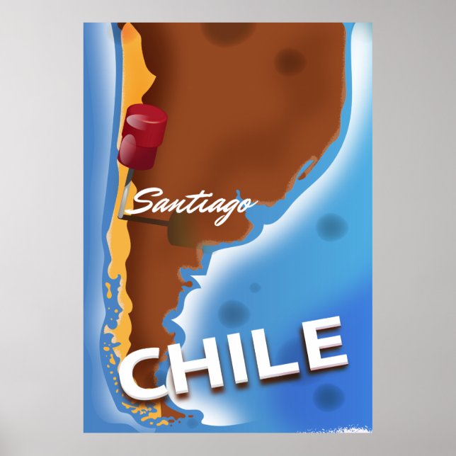 poster Vintage voyage chilien santiago (Devant)