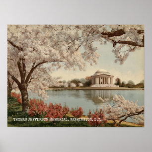 Poster Vintage voyage commémoratif de Washington DC Jeffe