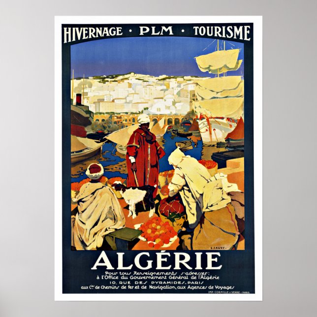 Poster Vintage voyage d'Algérie (Devant)