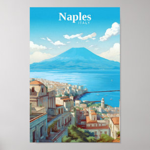 Poster Vintage voyage d'art de Naples Italie