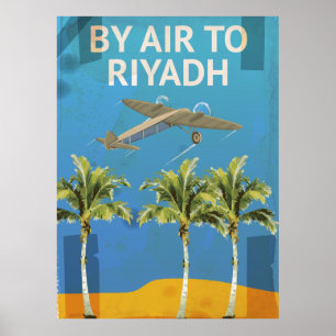 Poster Vintage voyage de Air à Riyadh