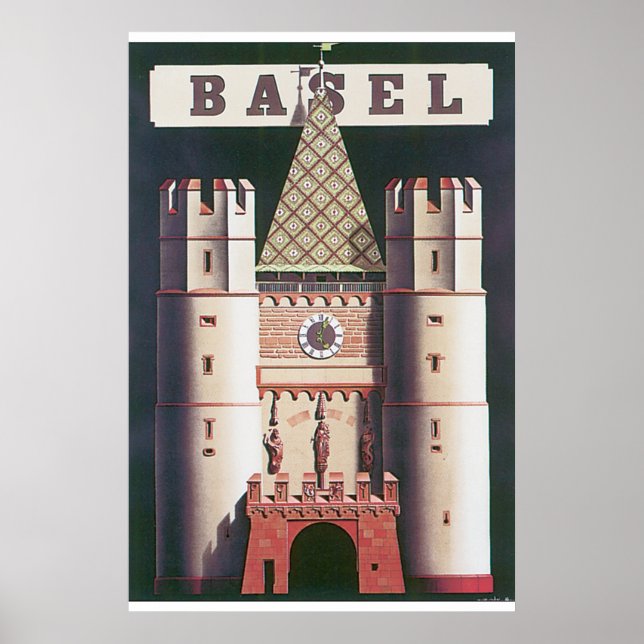 Poster Vintage voyage de Bâle (Devant)