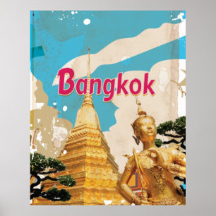 Poster Vintage voyage de Bangkok