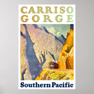 Poster Vintage voyage de Carriso Gorge USA restaur