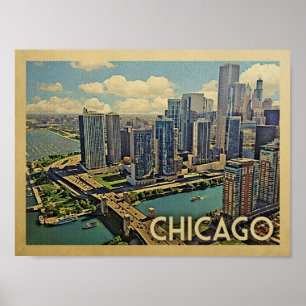 Poster Vintage voyage de Chicago
