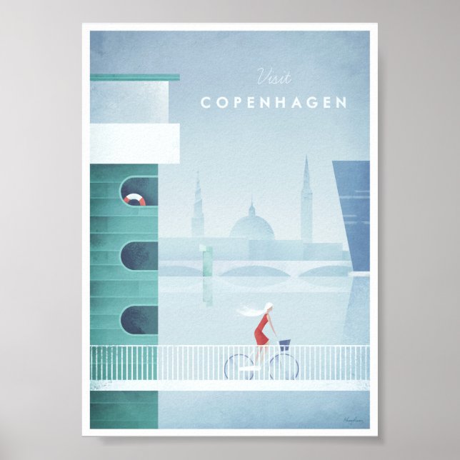 Poster Vintage voyage de Copenhague (Devant)