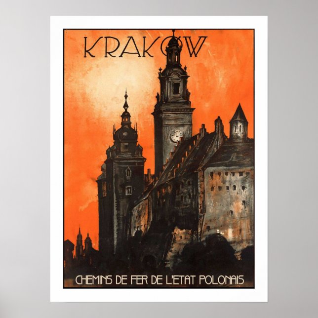 Poster Vintage voyage de Cracovie (Devant)