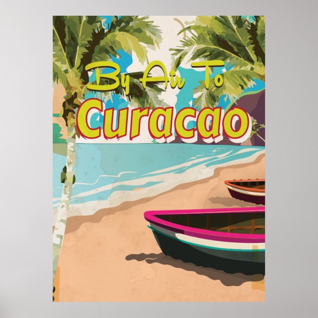 Poster Vintage voyage de Curacao (Devant)
