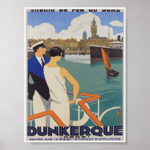 Poster Vintage voyage de Dunkerque France