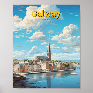 Poster Vintage voyage de Galway Irlande