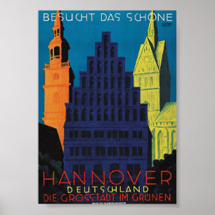 Poster Vintage voyage de Hanovre, Allemagne