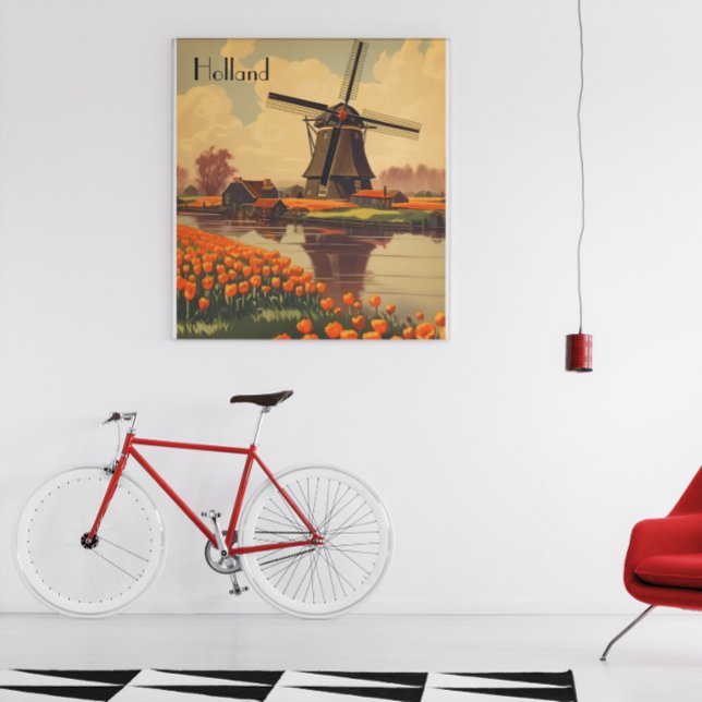 Poster Vintage voyage de Hollande, personnalisable (Créateur téléchargé)