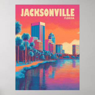 Poster Vintage voyage de Jacksonville Florida