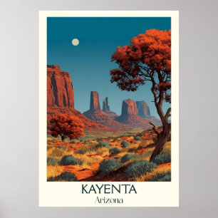Poster Vintage voyage de Kayenta Arizona   Retro M