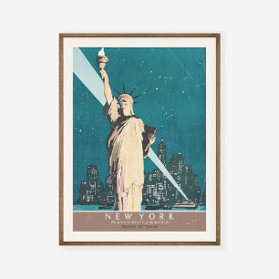 Poster Vintage voyage de la Statue de la Liberté d
