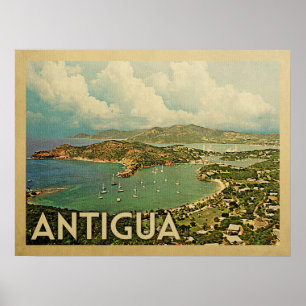 Poster Vintage voyage de l'Antigua