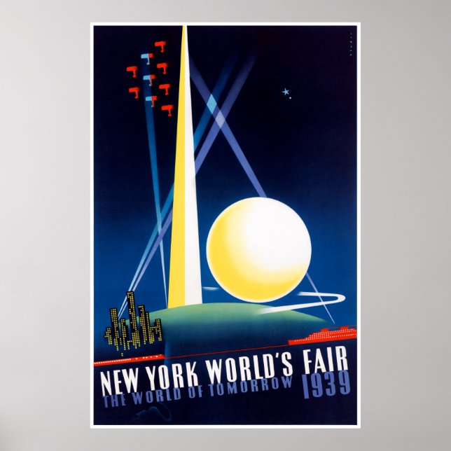 Poster Vintage voyage de l'exposition universelle  (Devant)