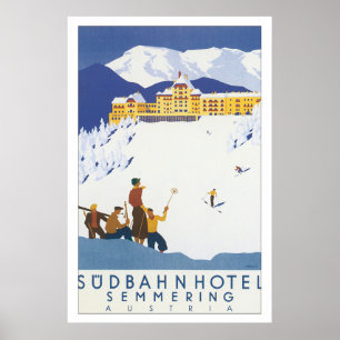Poster Vintage voyage de l'hôtel Semmering de Sudb