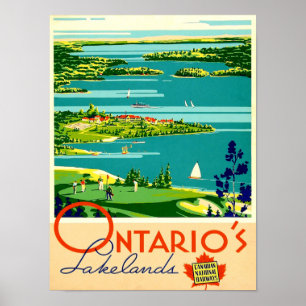 Poster Vintage voyage de l'Ontario