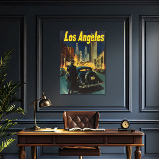Poster Vintage voyage de Los Angeles