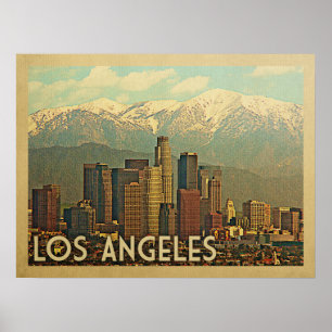 Poster Vintage voyage de Los Angeles la Californie