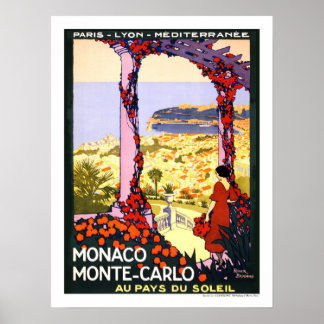 Poster Vintage voyage de Monaco