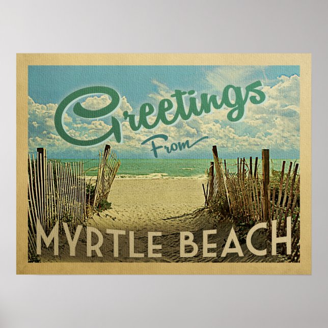 Poster Vintage voyage de Myrtle Beach (Devant)