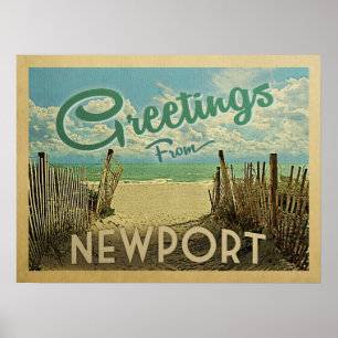 Poster Vintage voyage de Newport Beach