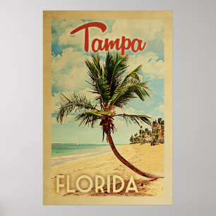 Poster Vintage voyage de palmier de Tampa