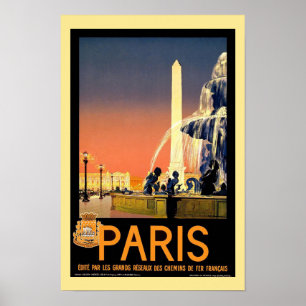 Poster Vintage voyage de Paris