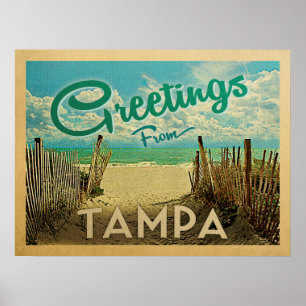 Poster Vintage voyage de plage de Tampa