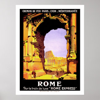 Poster Vintage voyage de Rome